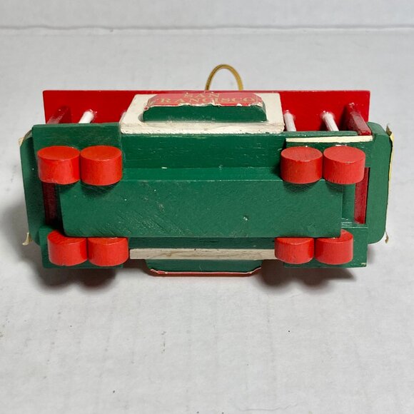 Vintage San Francisco Trolley Car Christmas Tree Ornament Powell & Market Wood - Picture 7 of 10